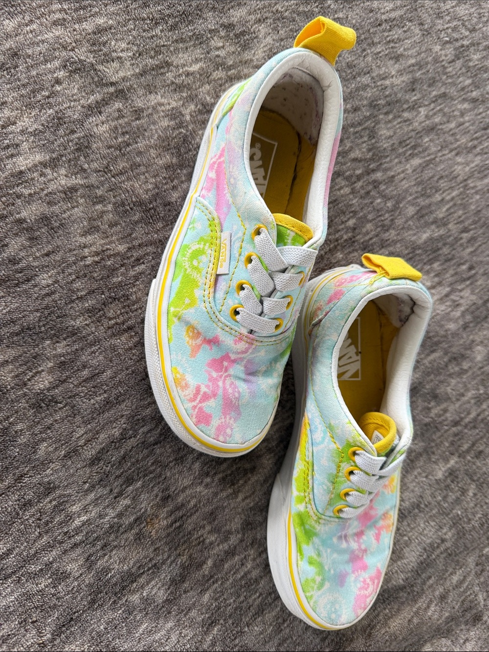 Vans Kids Pastel Tie-Dye Canvas Sneakers in Pink, Green, Blue and Yellow